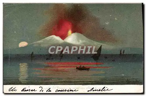 Ansichtskarte AK Volcan Napoli Il Vesuvio