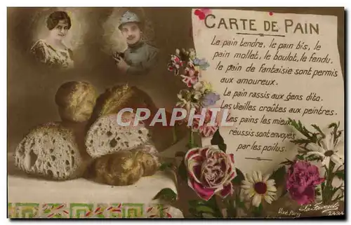 Cartes postales Carte de pain Soldat Miltiaria