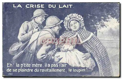 Cartes postales la crise du lait Soldat Militaria