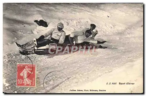Cartes postales Sports d&#39hiver Ski Luge