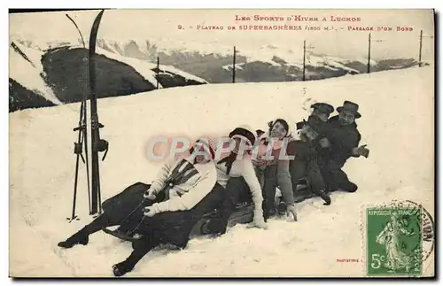 Cartes postales Sports d&#39hiver Ski Plateau de Superbagneres Passage d&#39un Bobb Luchon