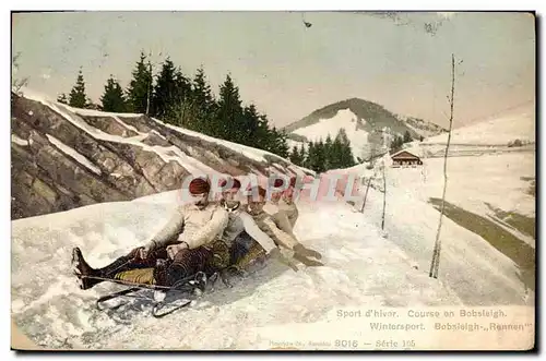 Cartes postales Sports d&#39hiver Ski Course en Bobsleigh Rennen
