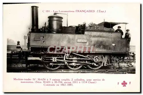 Ansichtskarte AK Train Locomotive Machine tender 30 674