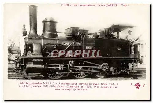 Cartes postales Train Locomotive Machine tender 10 0