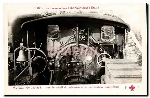 Ansichtskarte AK Train Locomotive Machine 030 858 Vue de detail du mecanisme de distribution Bonnefond