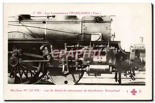 Ansichtskarte AK Train Locomotive Machine 121 058 Vue de detail du mecanisme de distribution Bonnefond