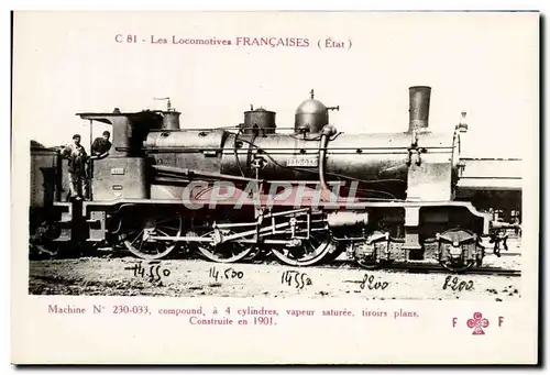 Cartes postales Train Locomotive Machine 230 033