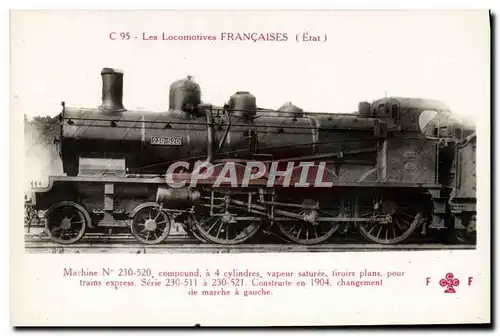 Cartes postales Train Locomotive Machine 230 520