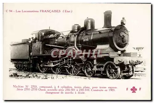 Cartes postales Train Locomotive Machine 2703