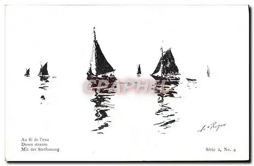 Cartes postales Bateau Voilier Au fil de l'eau