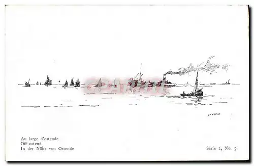 Cartes postales Bateau Voilier Au large d'Ostende