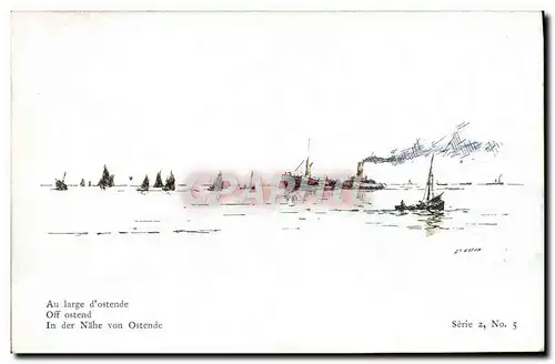 Cartes postales Bateau Voilier Au large d'Ostende