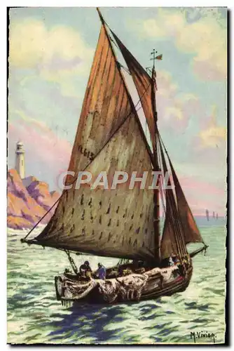 Cartes postales Bateau Voilier Peche