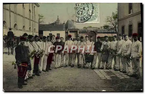 Cartes postales Militaria Caserne Repetition des trompettes