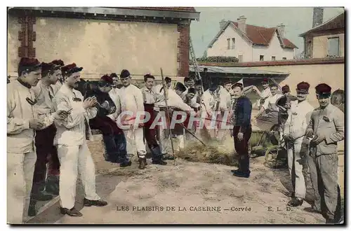 Cartes postales Militaria Caserne Corvee