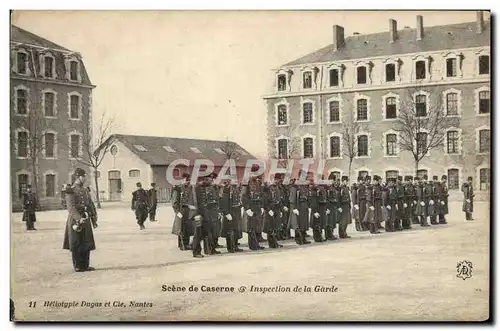 Cartes postales Militaria Caserne Inspection de la garde