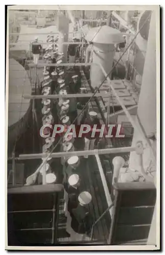 CARTE PHOTO Bateau de guerre Marins