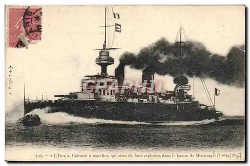 Cartes postales Bateau de guerre Le Iena Cuirasse a tourelles Bassin de Missiessy