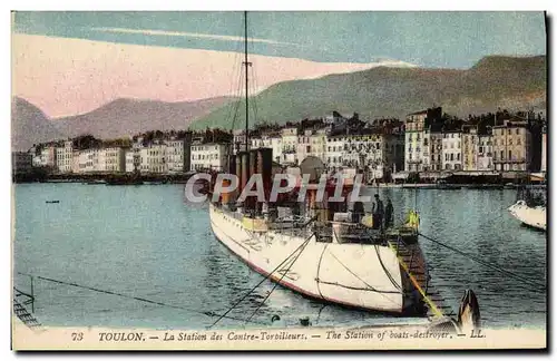 Ansichtskarte AK Bateau de guerre Toulon La station des Contre torpilleurs