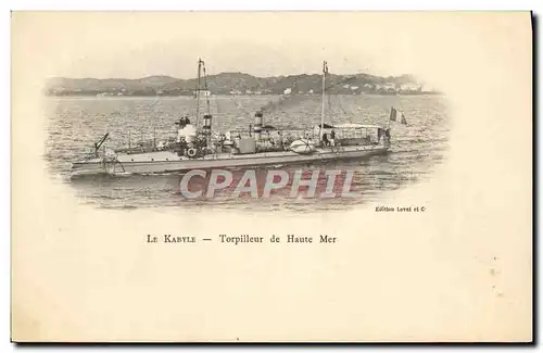 Cartes postales Bateau de guerre le Kabyle Torpilleur en haute mer