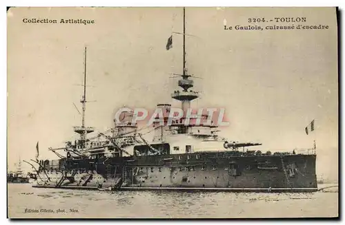 Cartes postales Bateau de guerre Toulon Le Gaulois Cuirasse d&#39escadre