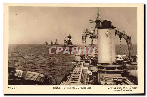 Cartes postales Bateau de guerre Ligne de file des croiseurs