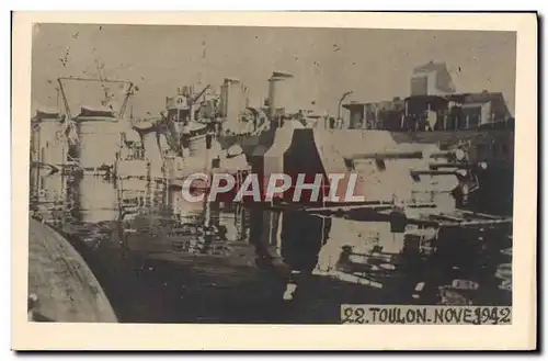 Cartes postales moderne Bateau de guerre Toulon novembre 1942