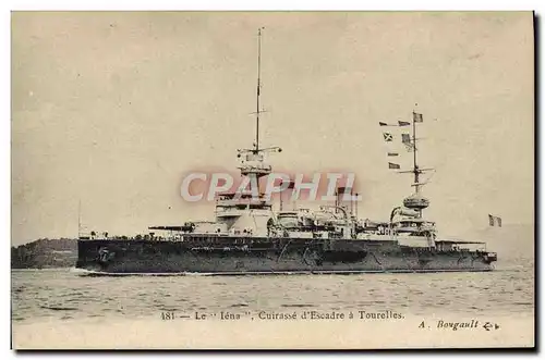 Cartes postales Bateau de guerre Iena Cuirasse d&#39escadre a tourelles