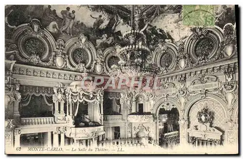 Cartes postales Theatre Monte Carlo monaco La salle du theatre