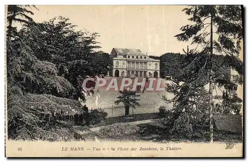 Cartes postales Le Mans Vue sur la place des Jacobins Le Theatre