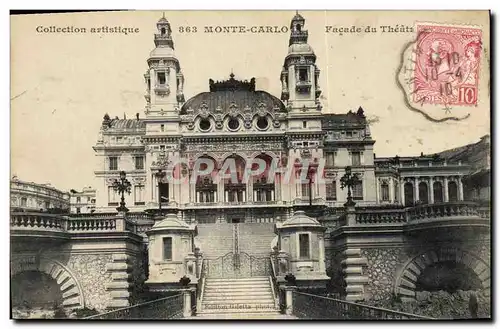 Cartes postales Monaco Monte Carlo Facade du Theatre