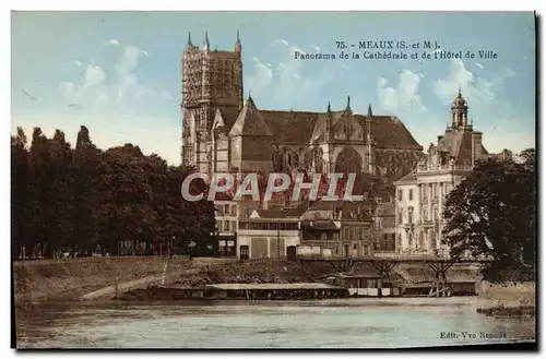 Cartes postales Meaux Panorama de la Cathedrale et de L&#39Hotel de Ville