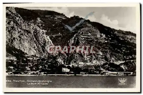 Moderne Karte Menton Grimaldi Ventimiglia Le pont St Louis