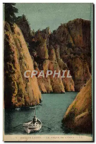 Cartes postales Baie de Cassis Calanque de l&#39Oule Barque Bateau