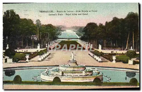 Cartes postales Versailles Bassin de Lotone Allee Royale et Canal