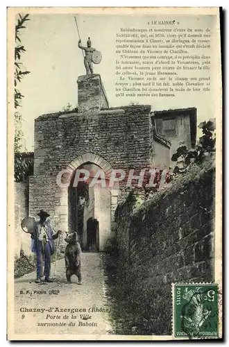 Cartes postales Ours Chazay d&#39Azergues Porte de la ville surmontee du babin TOP
