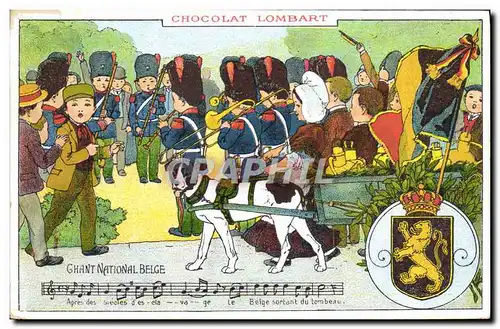 Cartes postales Chien Chiens Chocolat Lombard Chant national belge Lion TOP