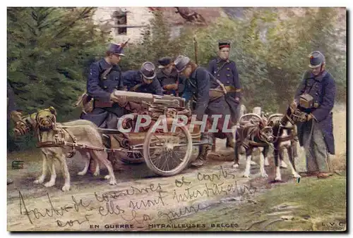 Ansichtskarte AK Chien Chiens Mitrailleuses Belges Militaria