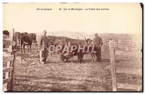 Ansichtskarte AK Folklore Lait Auvergne La traite des vaches