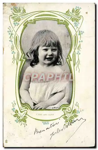 Cartes postales Fantaisie Enfant Bebe Publicite Biscuits Denain