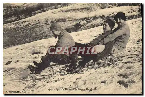 Cartes postales Sports d&#39hiver Ski La luge en vitesse