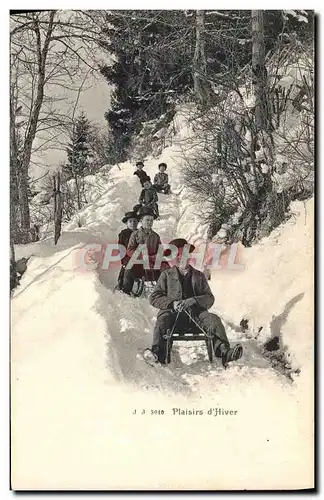 Cartes postales Sports d&#39hiver Ski Plaisirs d&#39hiver Enfants Luge