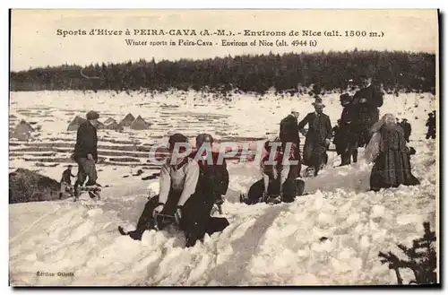 Cartes postales Sports d&#39hiver Ski Peira Cava Environs de Nice Luge