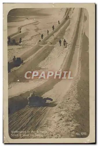 Cartes postales Sports d&#39hiver Ski Sport d&#39hiver en Suisse Luge