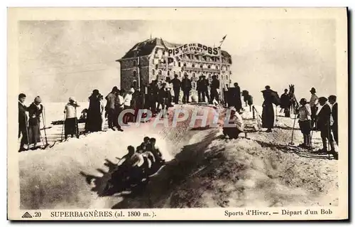 Cartes postales Sports d&#39hiver Ski Superbagneres Depart d&#39ujn bob Bobsleigh