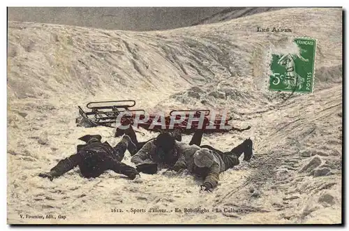 Cartes postales Sports d&#39hiver Ski En Bobsleigh La culbute
