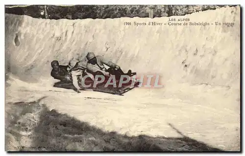 Cartes postales Sports d&#39hiver Ski Course de Bobsleighs Un virage