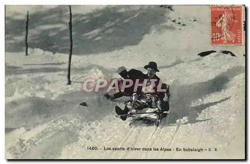 Ansichtskarte AK Sports d&#39hiver Ski En Bobsleigh