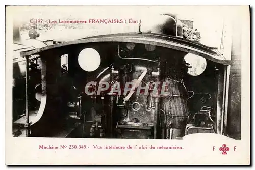 Ansichtskarte AK train Locomotive Machine 230 345 Vue interieure de l&#39abri du mecanicien