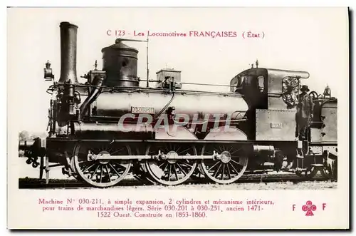 Cartes postales train Locomotive Machine 030 211